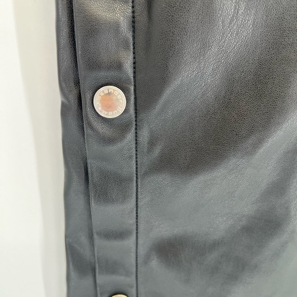 Alexander Wang Faux Leather Snap Side Leg Button Detail Stretch Washable Pants - Picture 5 of 8